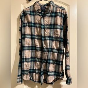 Croft & Barrow Men's Checkered Shirt Green, Cream, Black Size Medium 100% Cotton